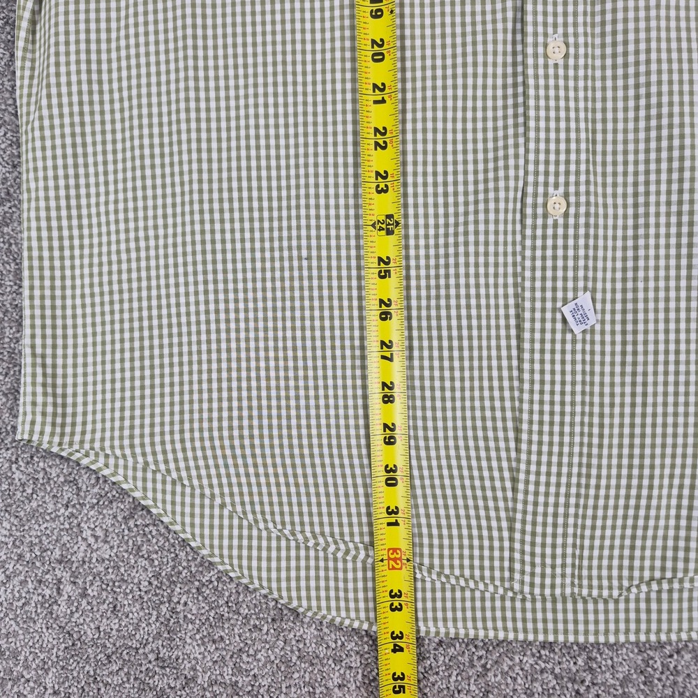 Ralph Lauren Short Sleeve Gingham Shirt Mens 17 Green Cotton Yarmouth Button - Picture 5 of 7